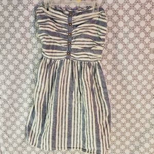 👑Ladies Striped strapless dress